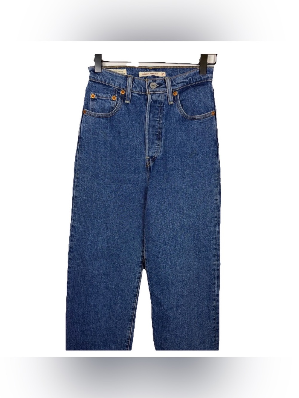 Levi’s Premium Denim Ribcage Straight Leg Jeans Womens Size 25 Blue Classic